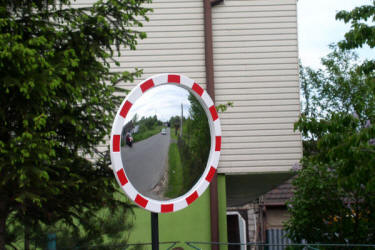 Round traffic mirrors